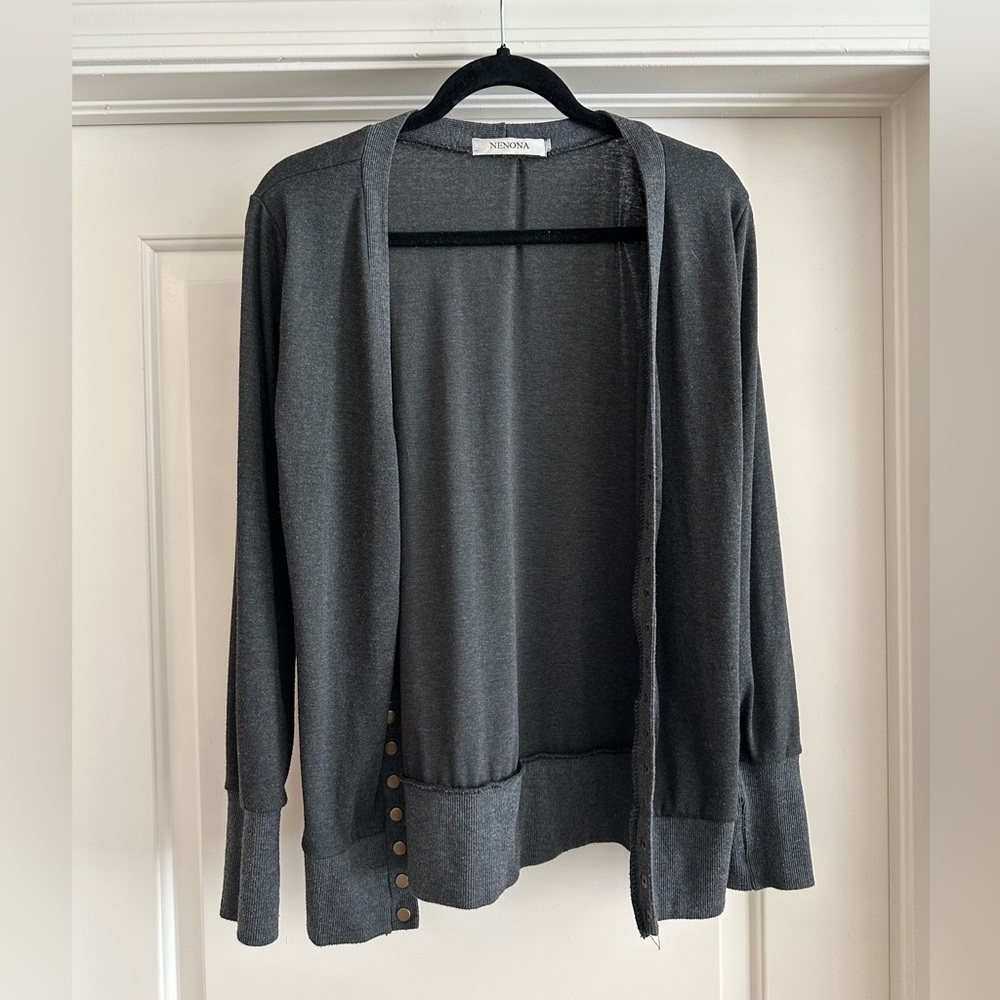 Nenona dark gray cardigan with buttons
